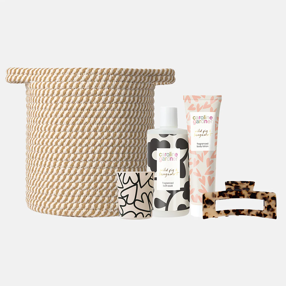 Wild Fig & Bergamot Woven Basket Beauty Gift Set - Image 2