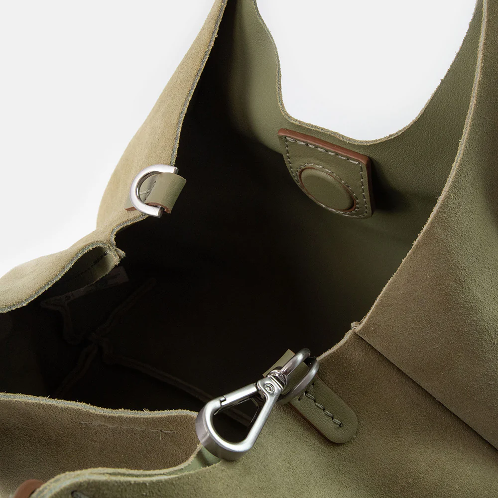 Willow Green Suede Dua Tote Bag - Image 3