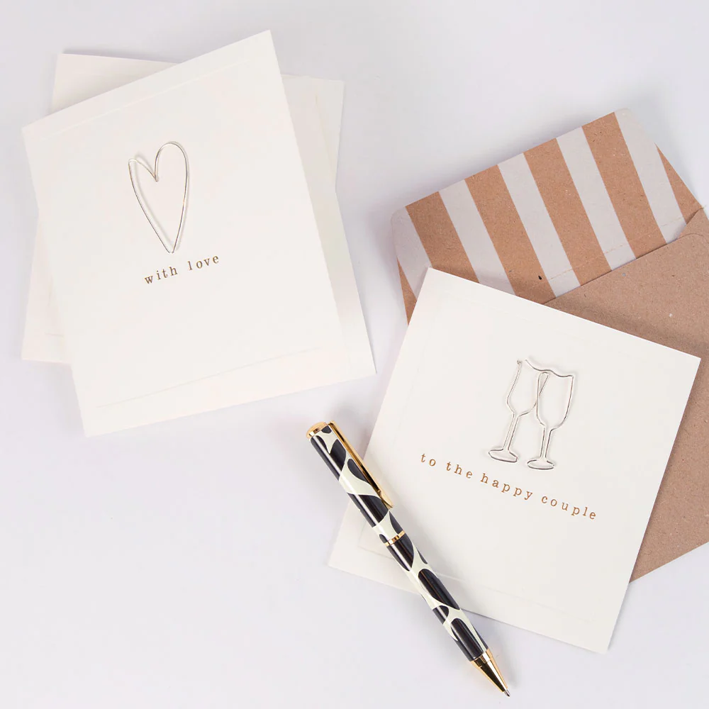Wire Champagne Flutes Happy Couple Card - Image 2